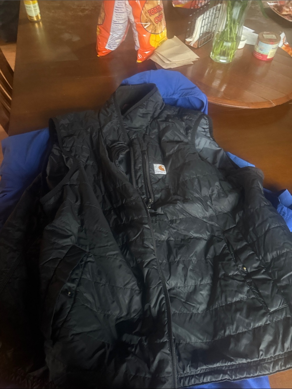 Carhartt Black Quilted Insulated Vest with Logo Patch